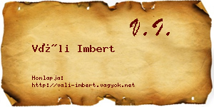 Váli Imbert névjegykártya